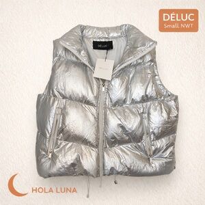 DÉLUC silver puffer vest - small